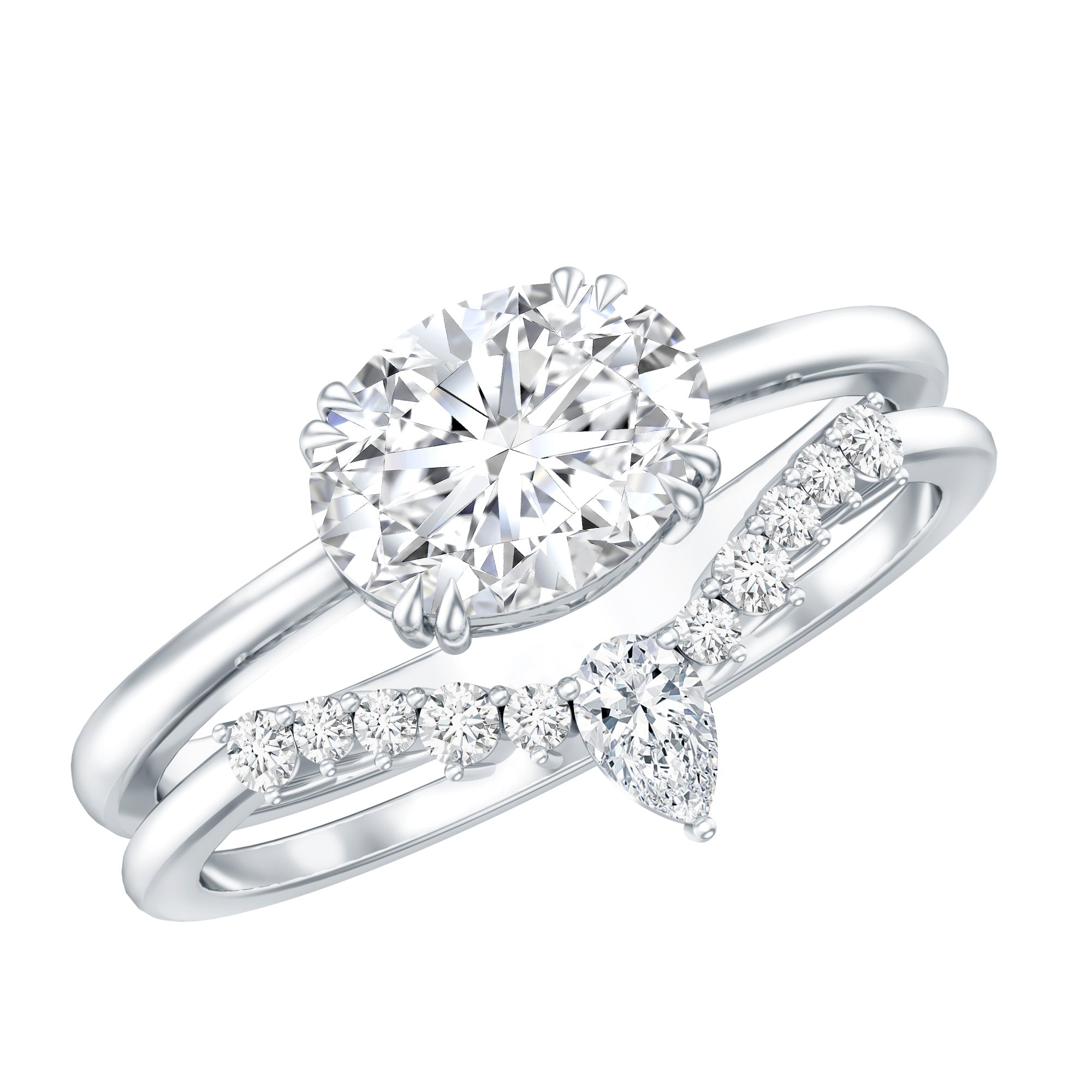 Certified 1.2 Carat Oval Lab Grown Diamond Engagement Ring With Enhancer
