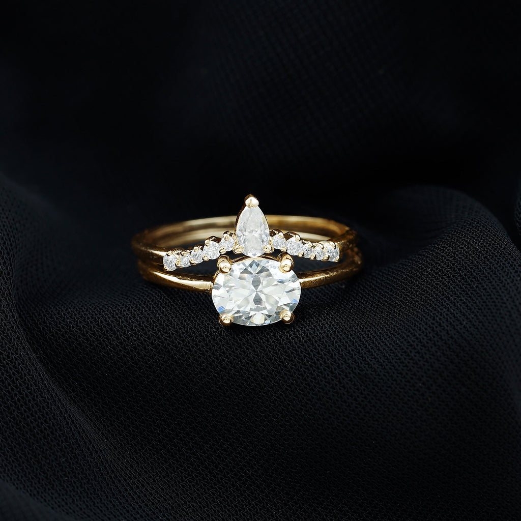 Certified 1.2 Carat Oval Lab Grown Diamond Engagement Ring With Enhancer