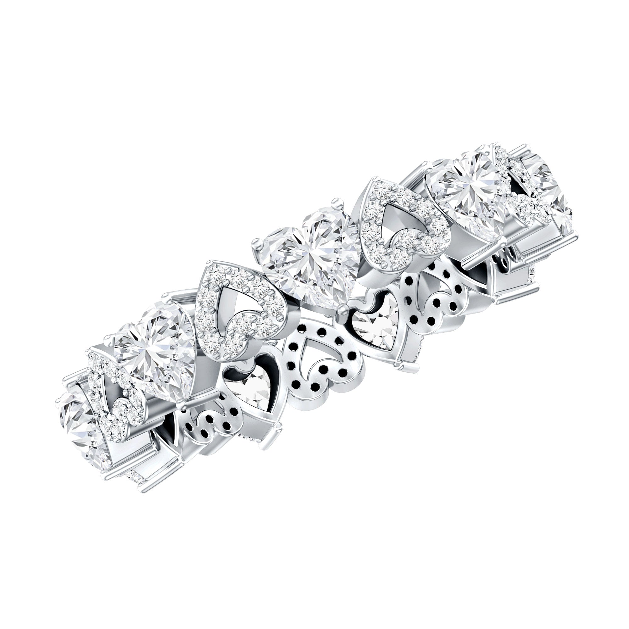 Certified Lab Grown Diamond Heart Wedding Band