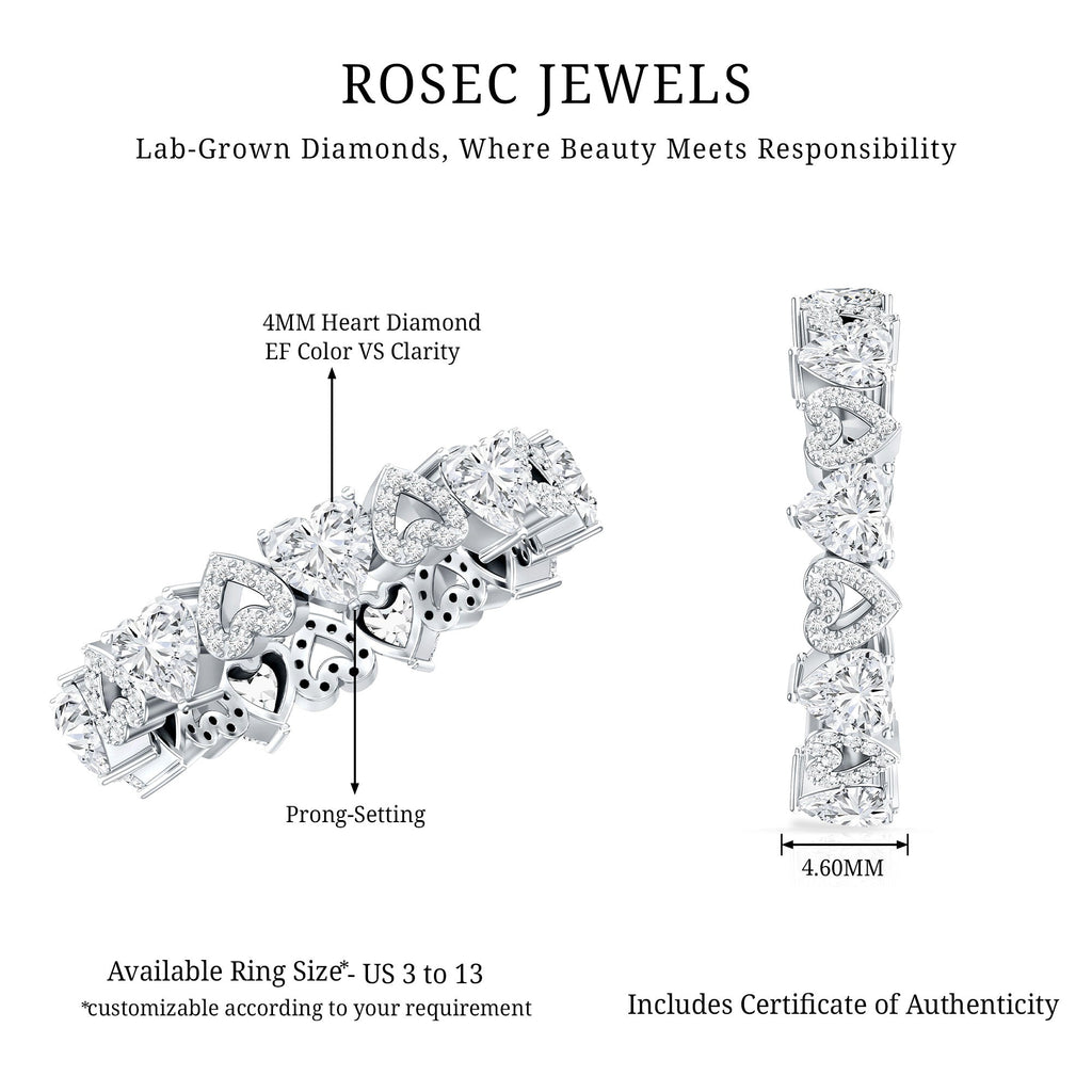 Certified Lab Grown Diamond Heart Wedding Band