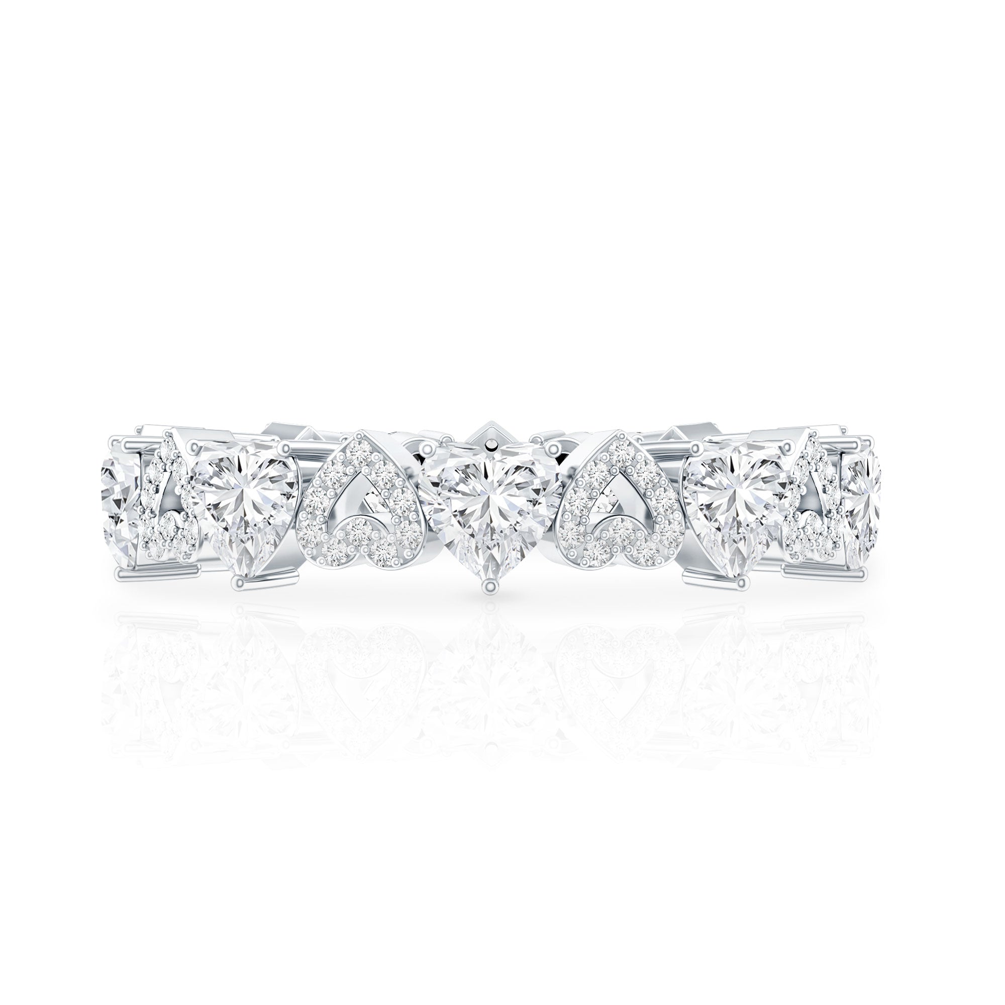 Certified Lab Grown Diamond Heart Wedding Band