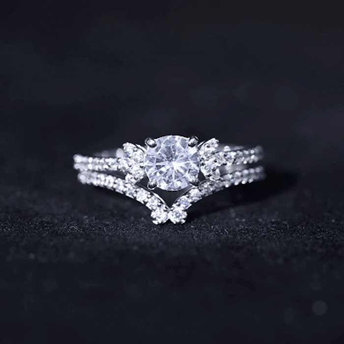 Certified 1.7 Carat Cushion Lab Grown Diamond Engagement Ring with Wedding Band