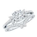 Certified 1.7 Carat Cushion Lab Grown Diamond Engagement Ring with Wedding Band