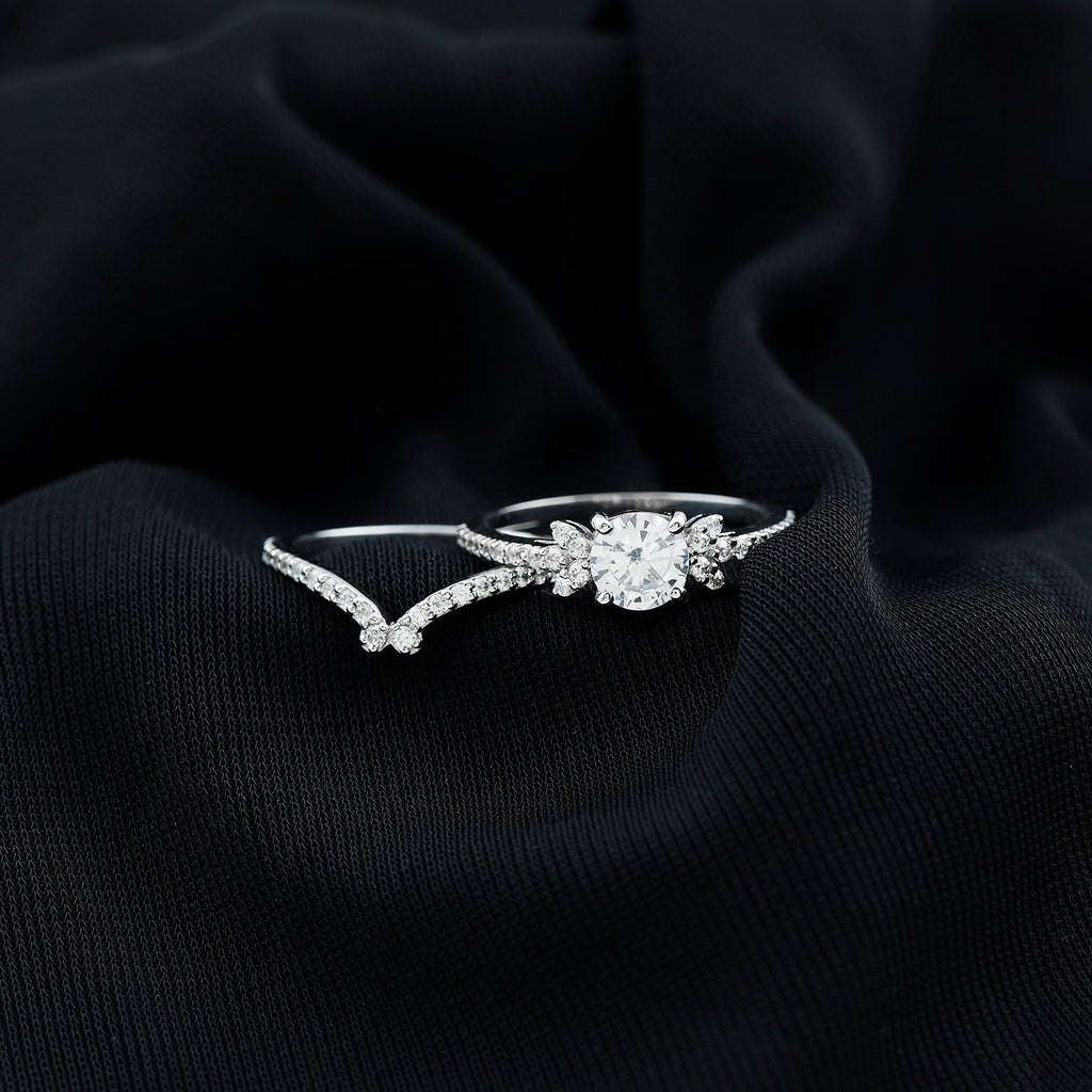 Certified 1.7 Carat Cushion Lab Grown Diamond Engagement Ring with Wedding Band