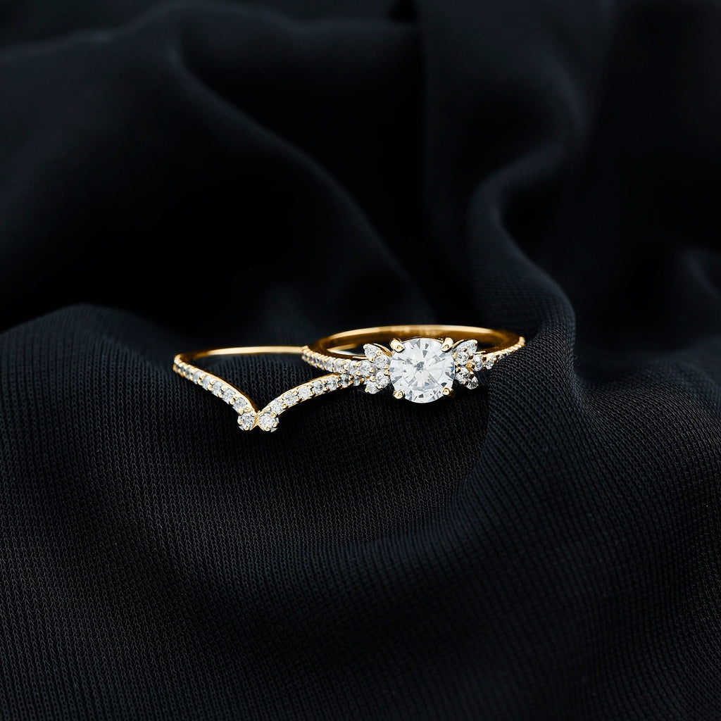 Certified 1.7 Carat Cushion Lab Grown Diamond Engagement Ring with Wedding Band