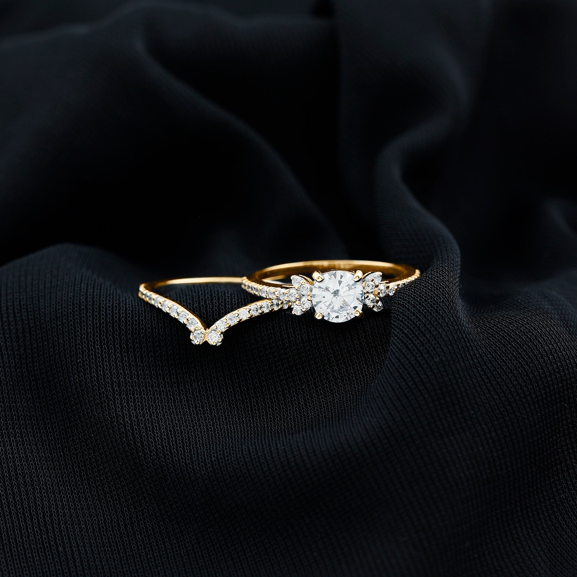 Certified 1.7 Carat Cushion Lab Grown Diamond Engagement Ring with Wedding Band