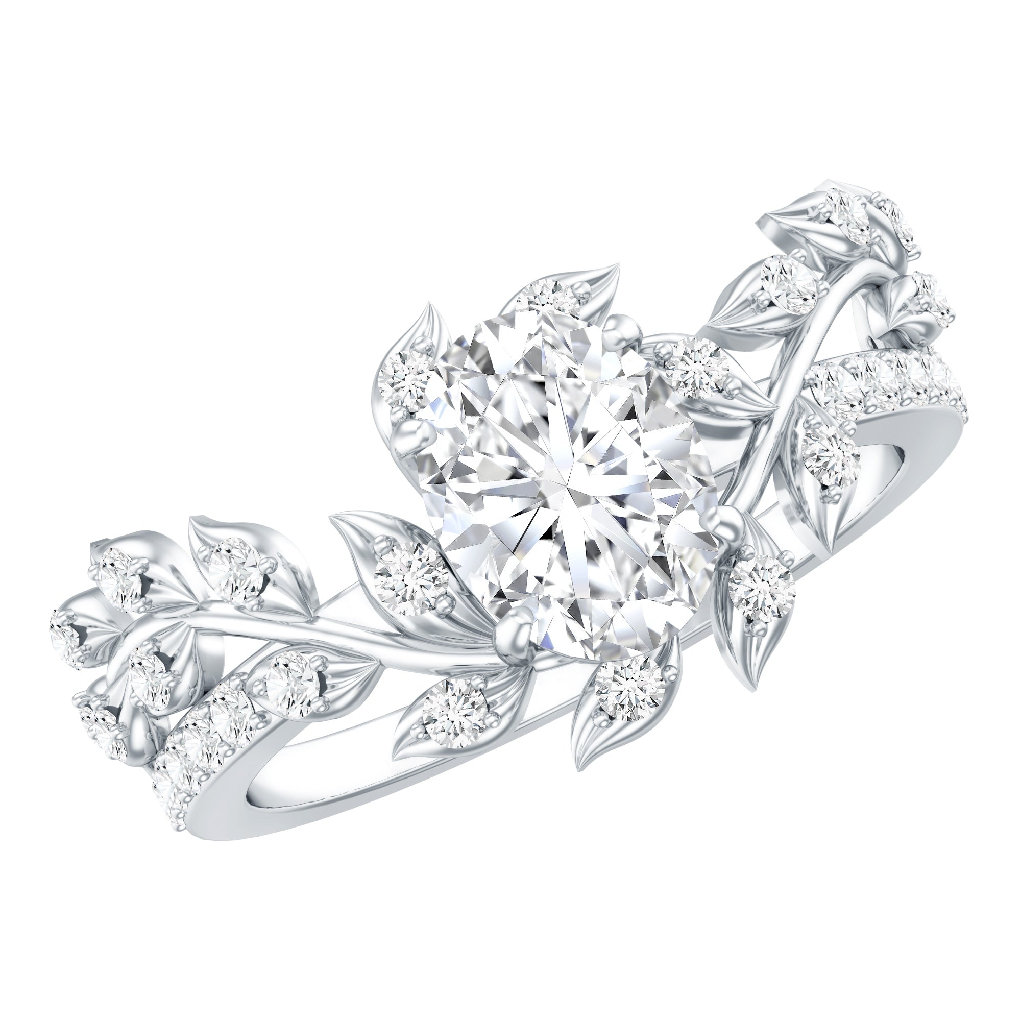 1.2 Carat Oval Lab Grown Diamond Petal Prong Engagement Ring