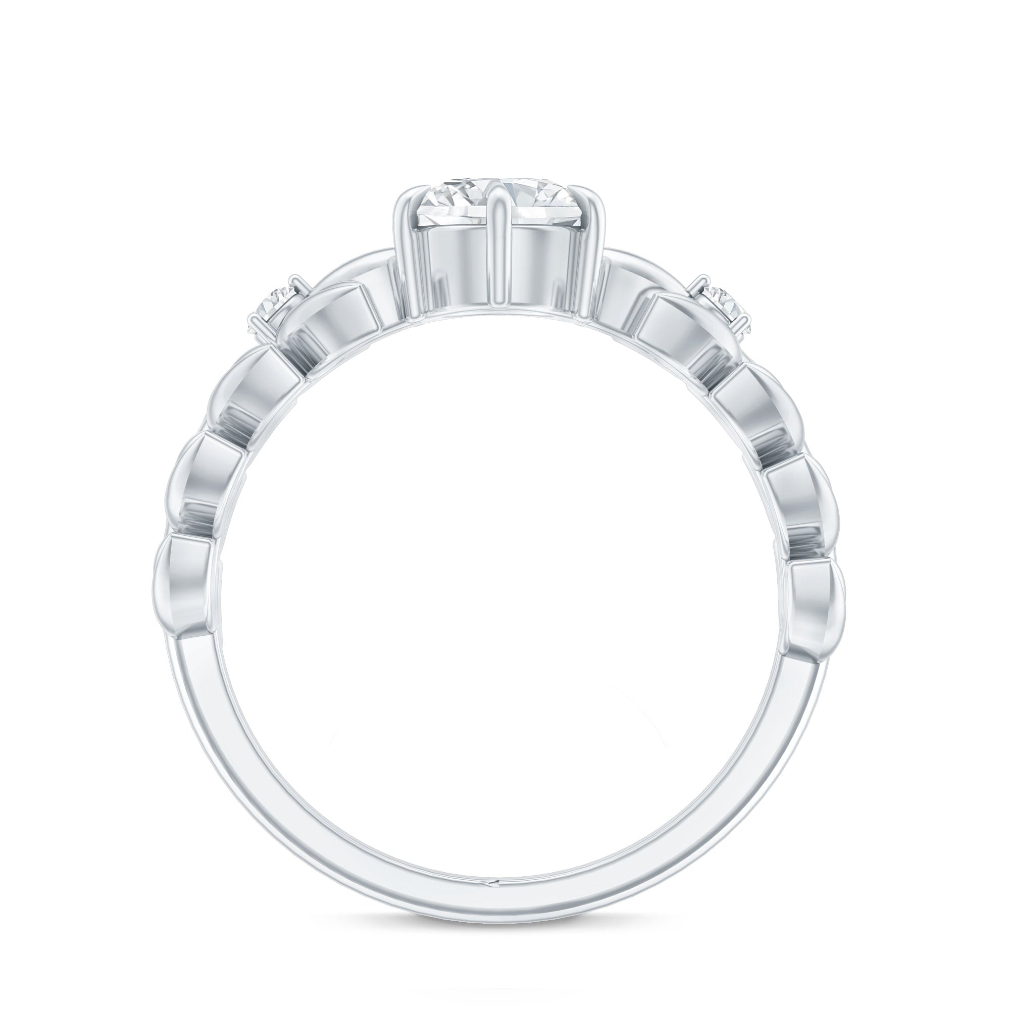 0.9 Carat Lab Grown Diamond Nature Inspired Engagement Ring