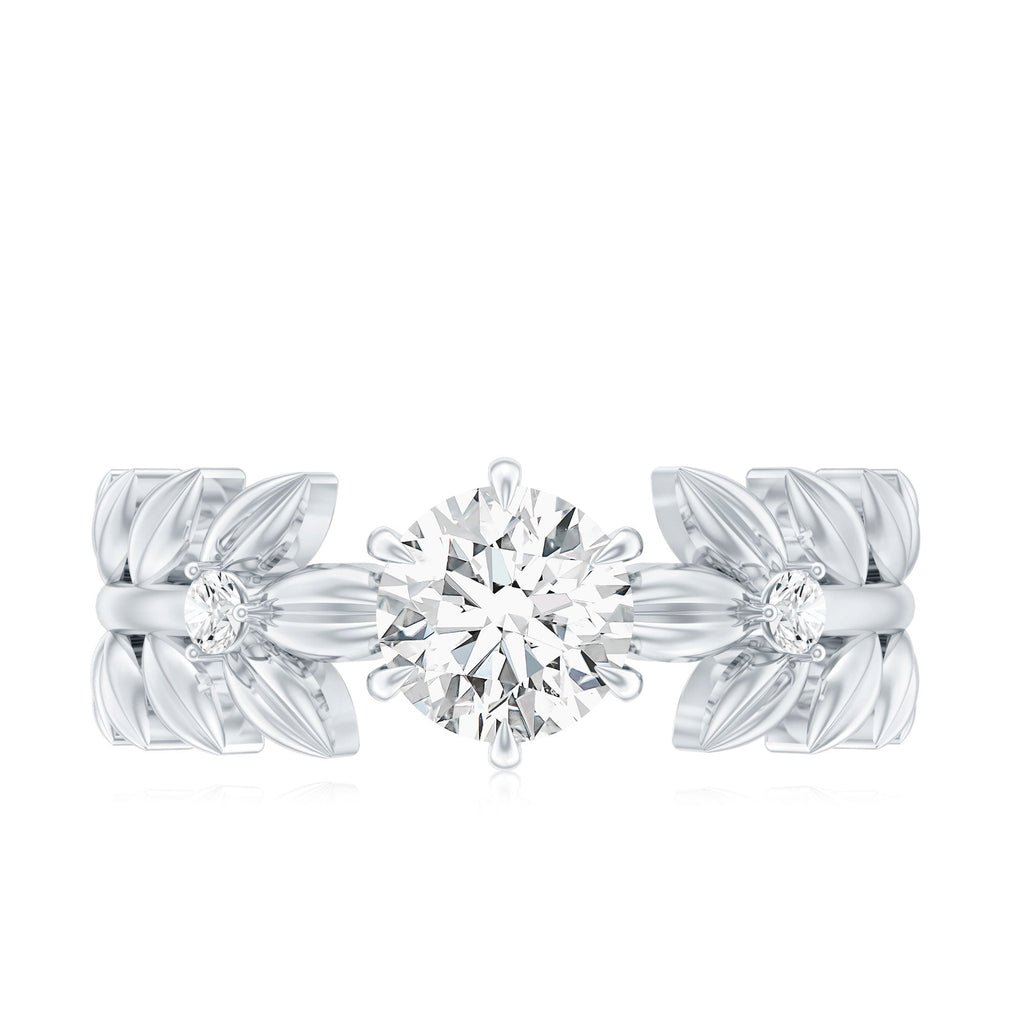 0.9 Carat Lab Grown Diamond Nature Inspired Engagement Ring