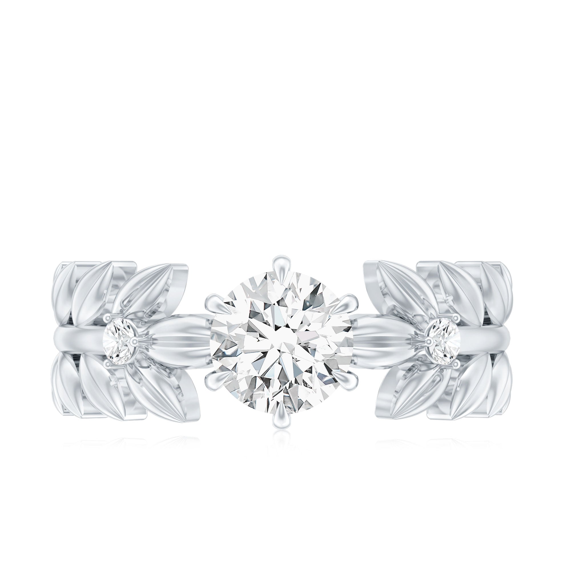 0.9 Carat Lab Grown Diamond Nature Inspired Engagement Ring