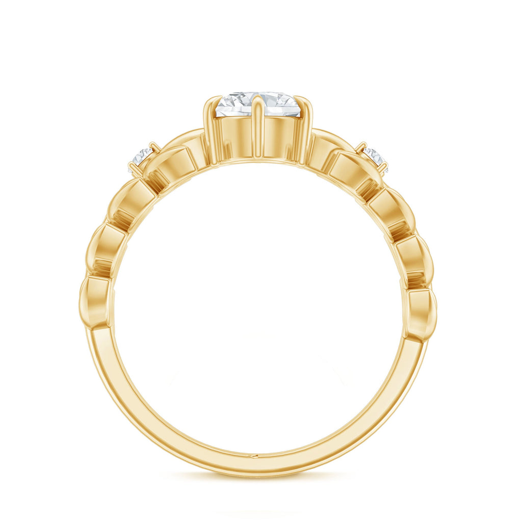 0.9 Carat Lab Grown Diamond Nature Inspired Engagement Ring