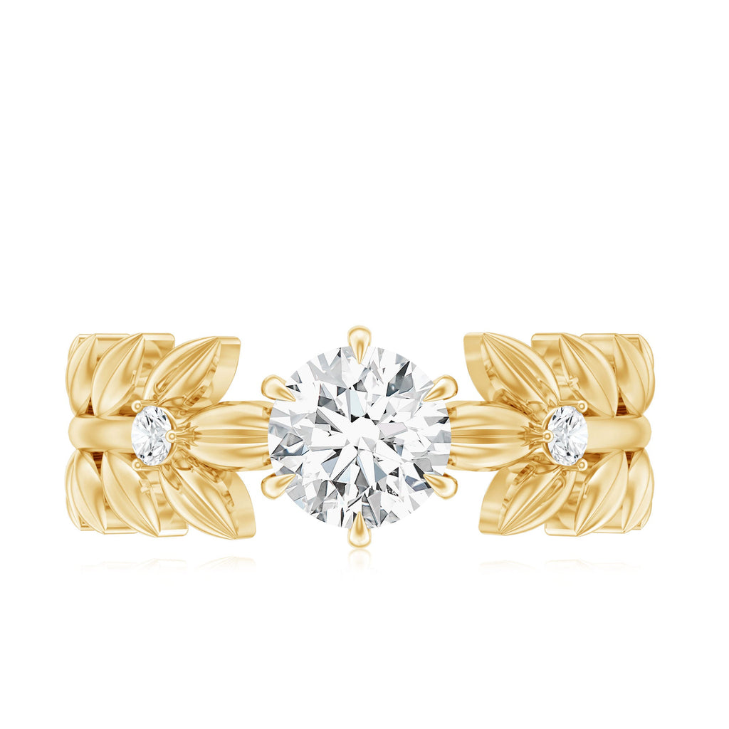 0.9 Carat Lab Grown Diamond Nature Inspired Engagement Ring