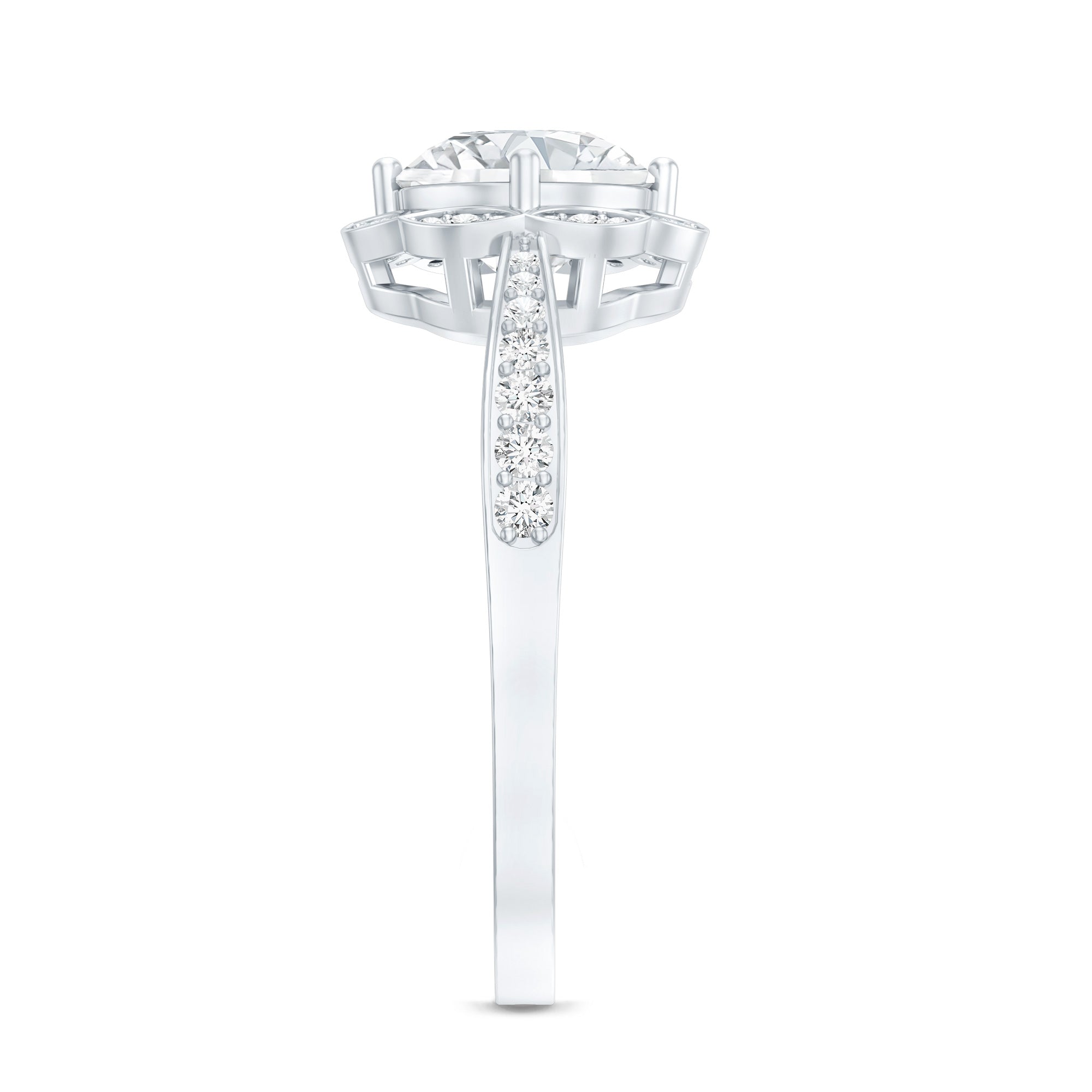 Certified 1.2 Carat Lab Grown Diamond Halo Engagement Ring