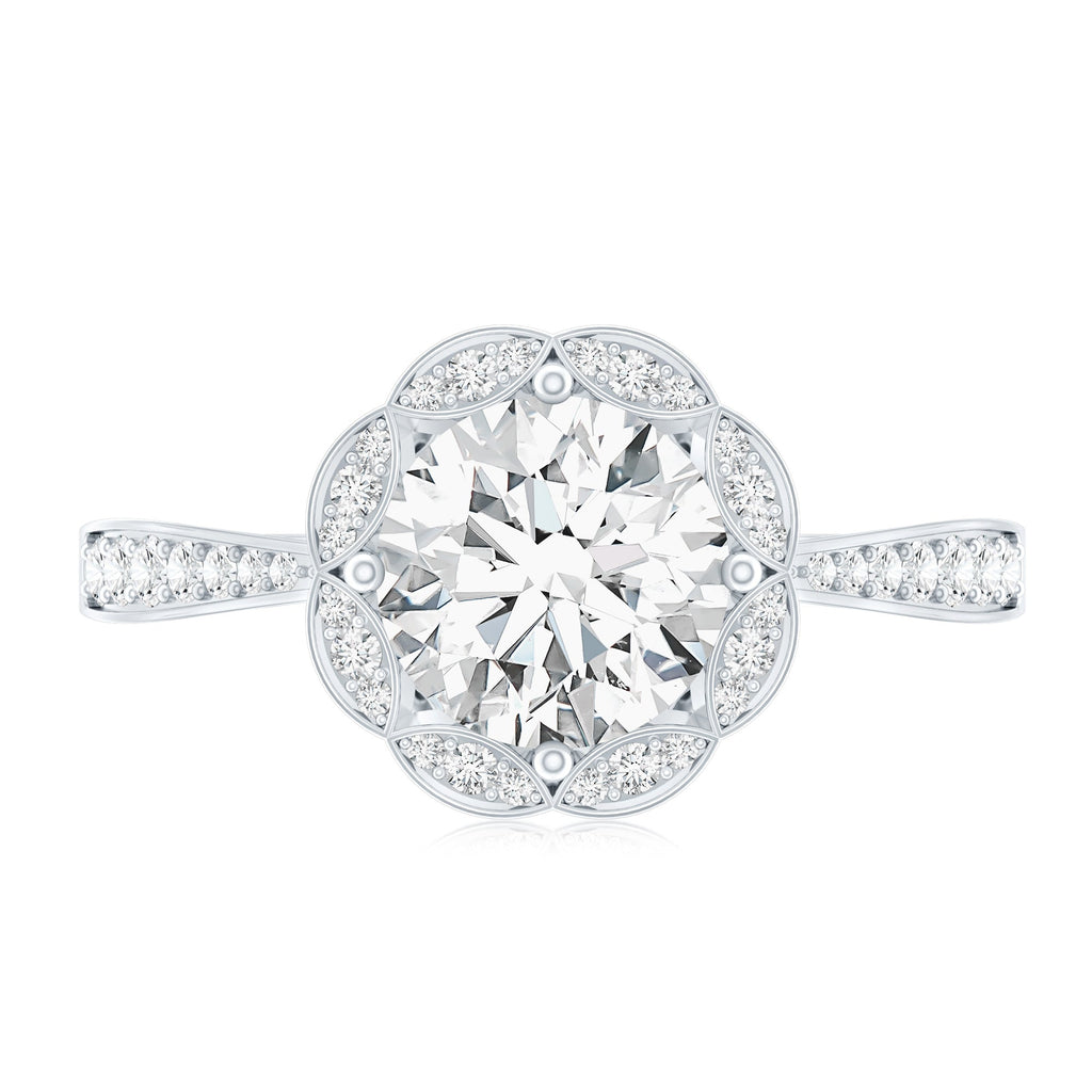 Certified 1.2 Carat Lab Grown Diamond Halo Engagement Ring