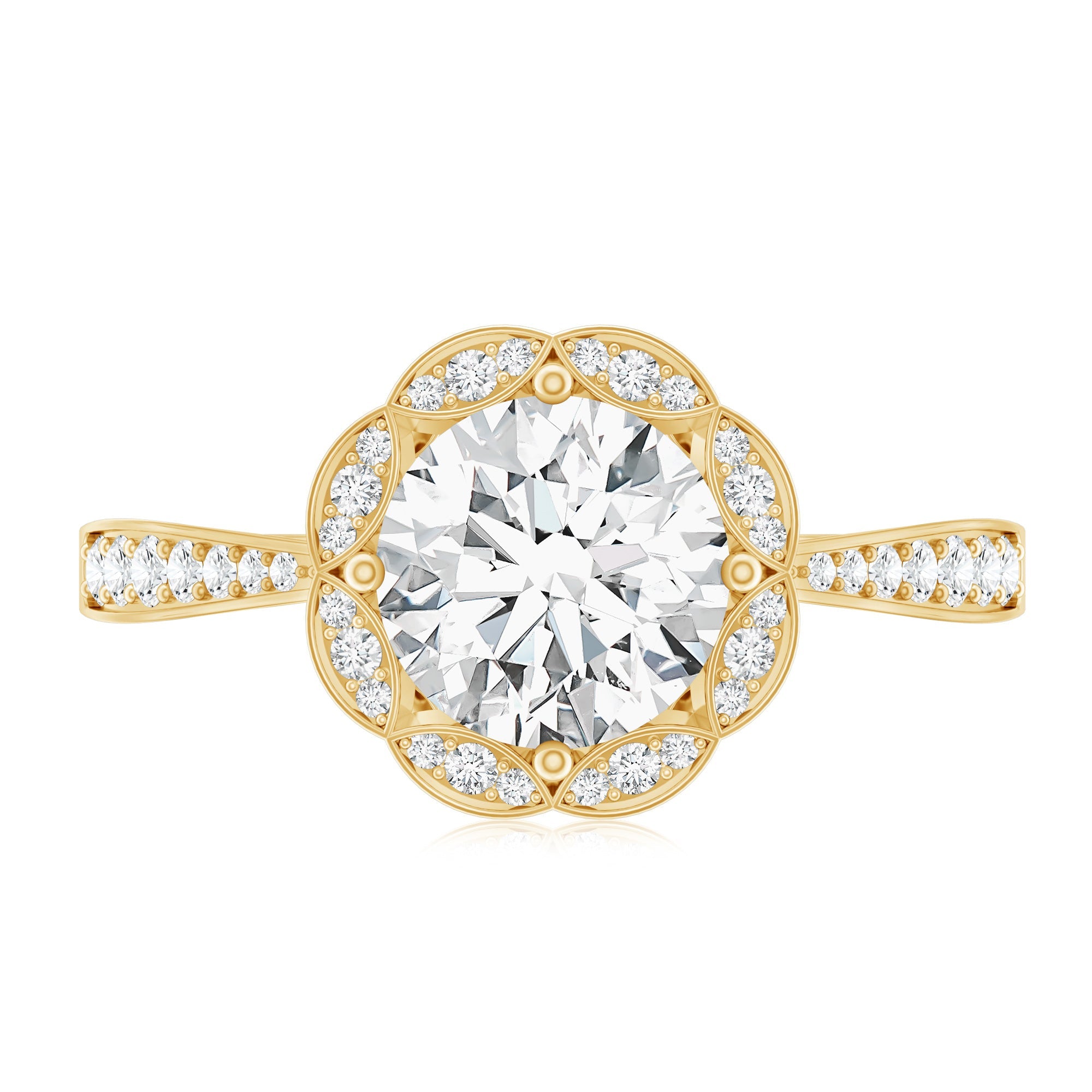 Certified 1.2 Carat Lab Grown Diamond Halo Engagement Ring
