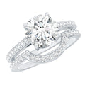 Lab Grown Diamond 2 Carat Round Engagement Ring With Ring Guard