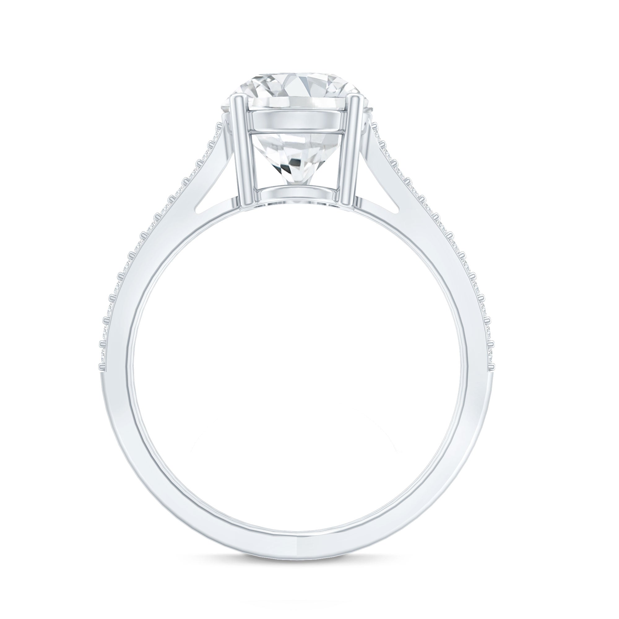 Certified 2 Carat Lab Grown Diamond Split Shank Engagement Ring