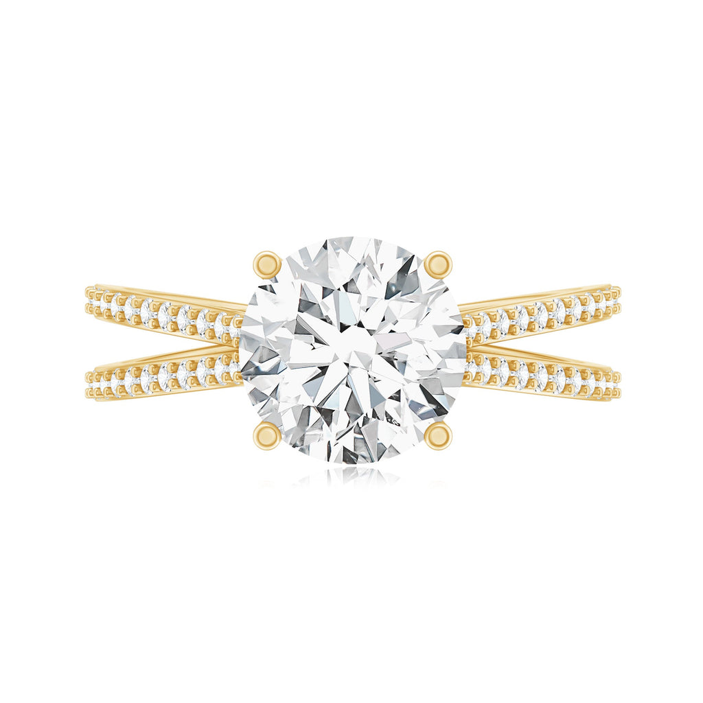 Certified 2 Carat Lab Grown Diamond Split Shank Engagement Ring