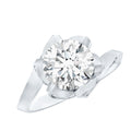 2 Carat Lab Grown Diamond Vintage Floral Engagement Ring