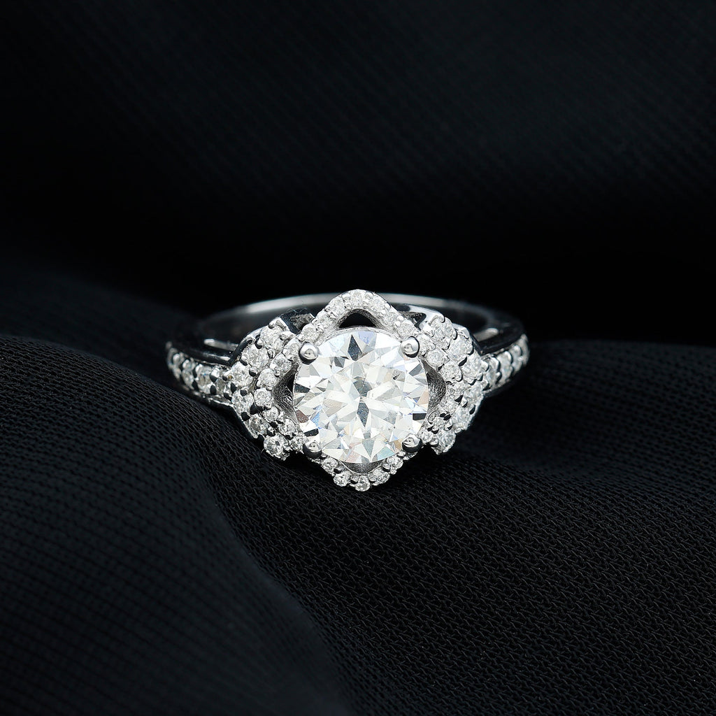 Certified 2 Carat Lab Grown Diamond Vintage Style Engagement Ring