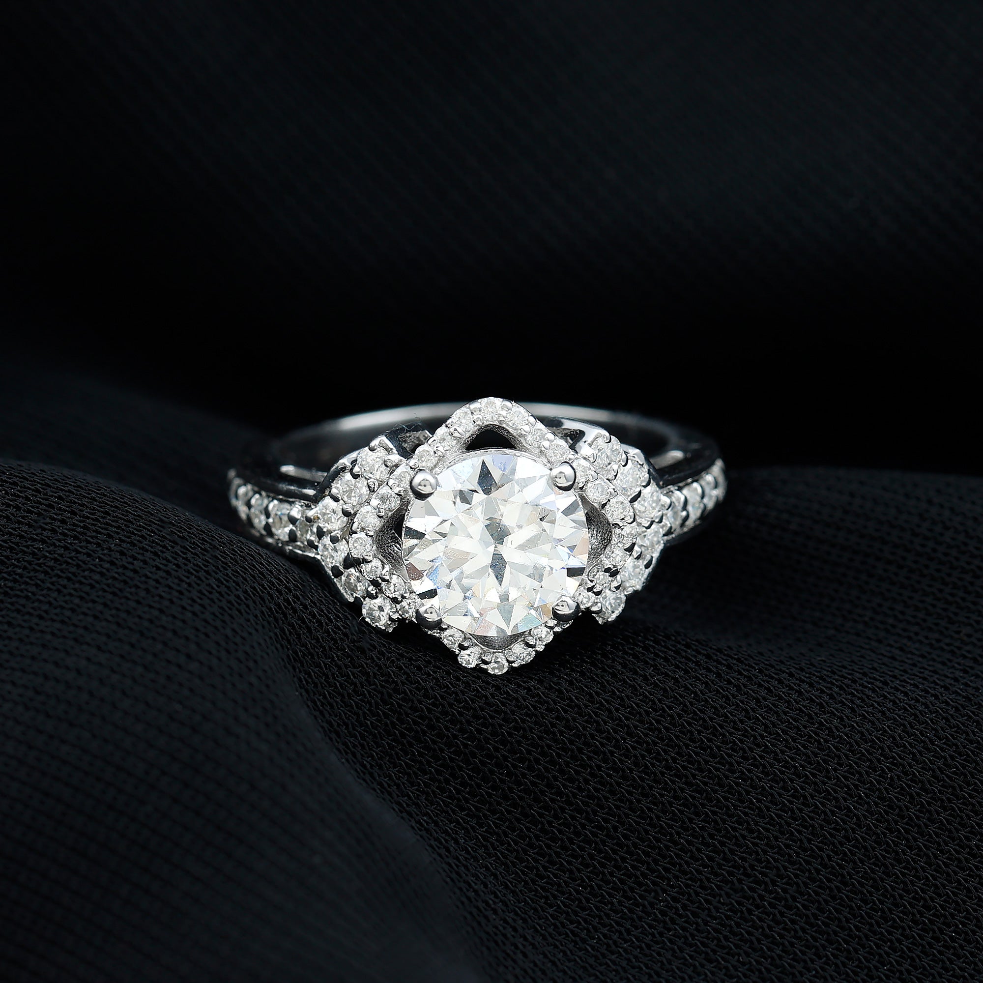 Certified 2 Carat Lab Grown Diamond Vintage Style Engagement Ring