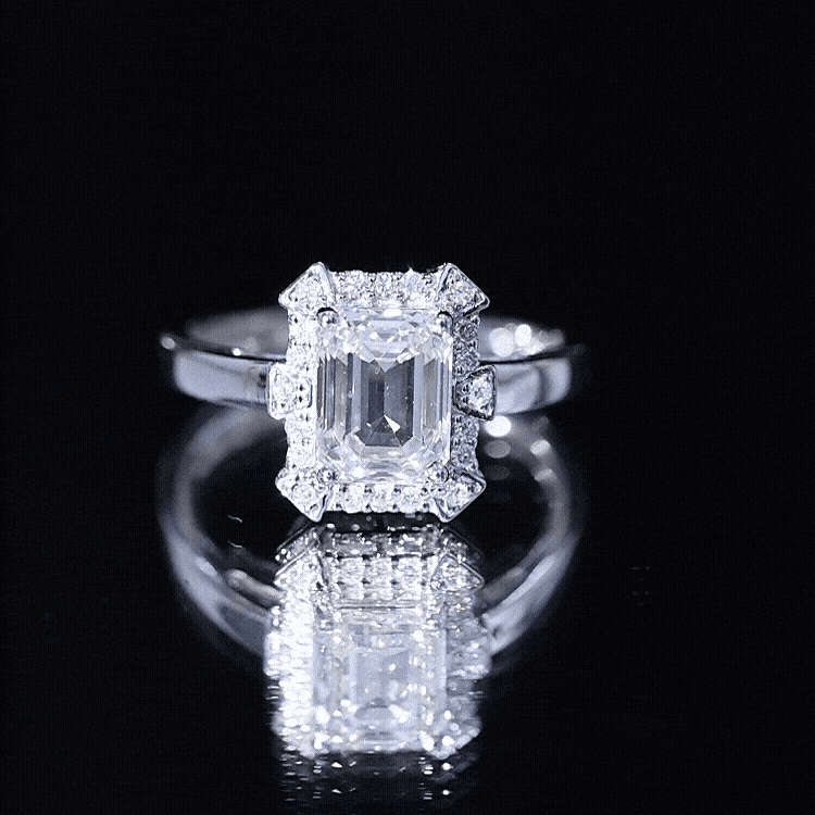 Certified 1.8 Carat Lab Grown Diamond Emerald Cut Engagement Ring