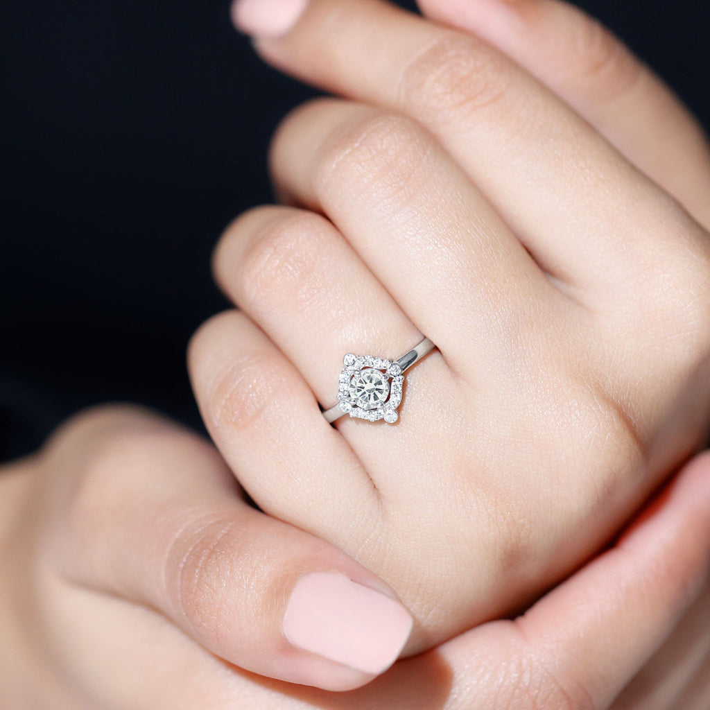 Certified 0.4 Carat Lab Grown Diamond Unique Engagement Ring