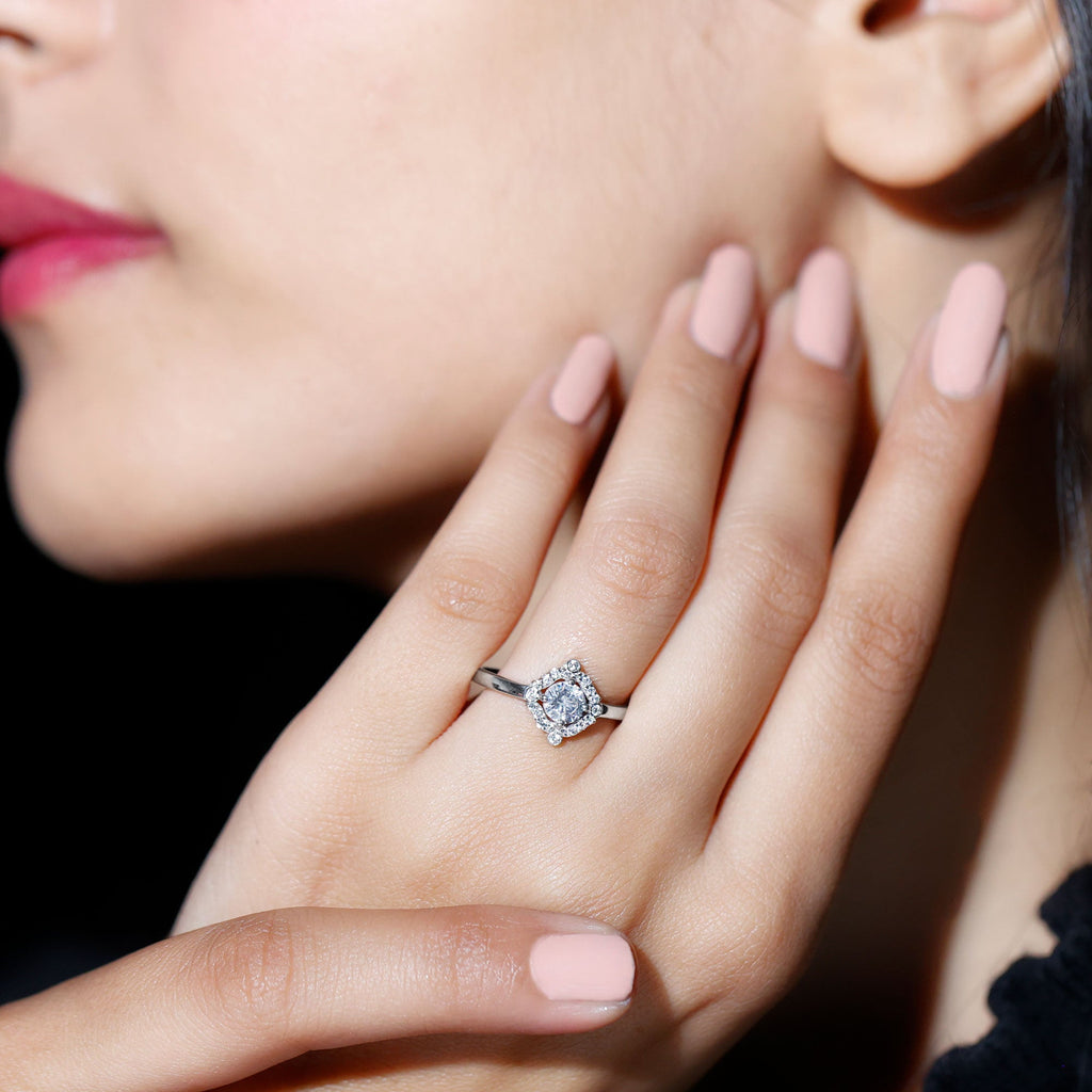 Certified 0.4 Carat Lab Grown Diamond Unique Engagement Ring