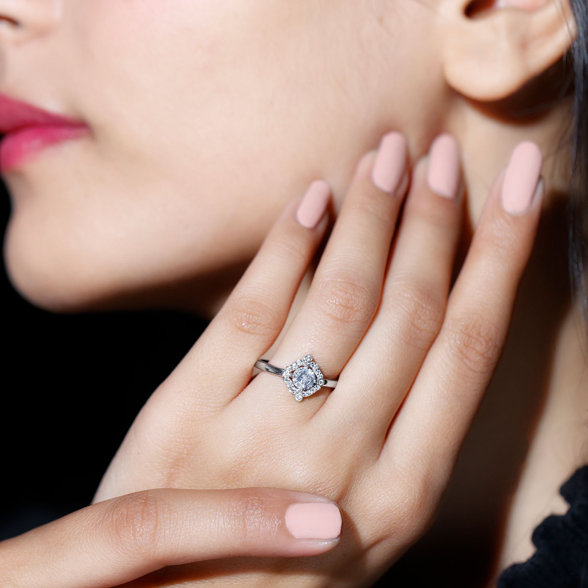 Certified 0.4 Carat Lab Grown Diamond Unique Engagement Ring