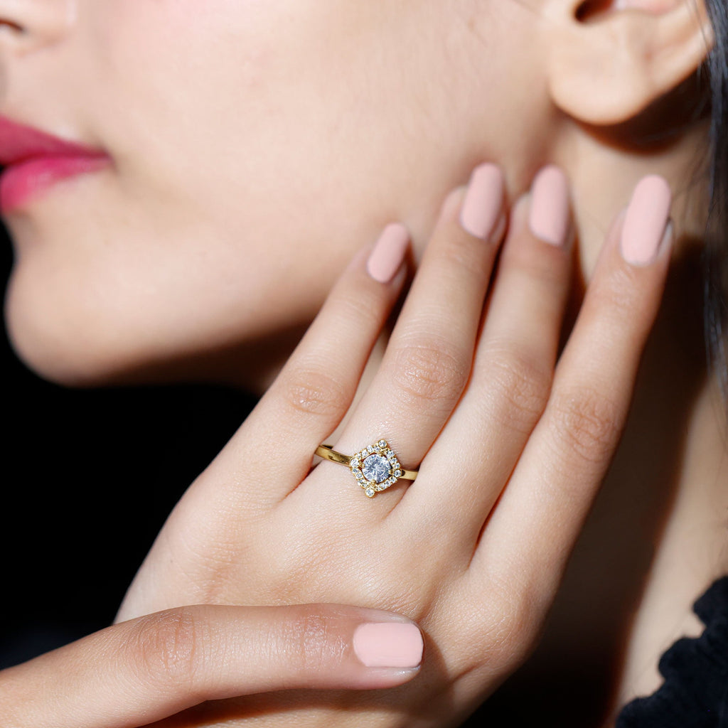 Certified 0.4 Carat Lab Grown Diamond Unique Engagement Ring