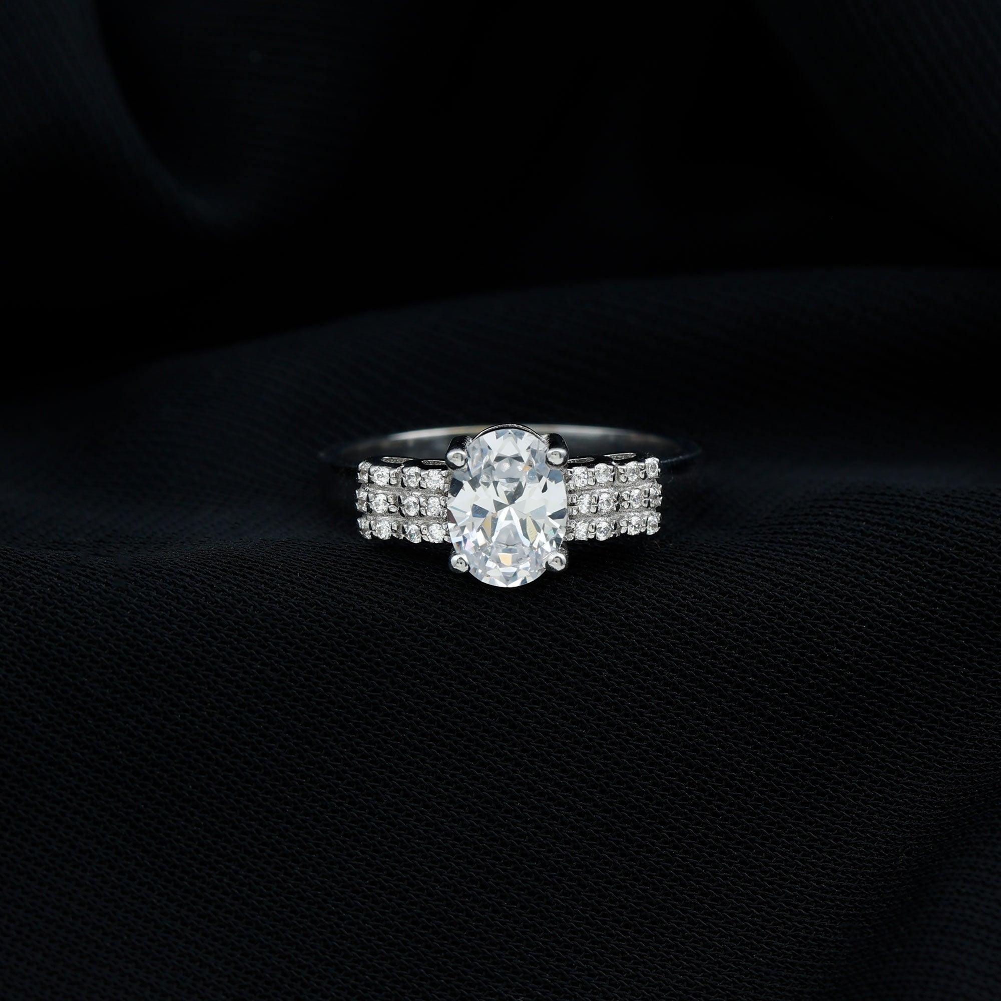 Certified 1.2 Carat Oval Lab Grown Diamond Designer Engagement Ring