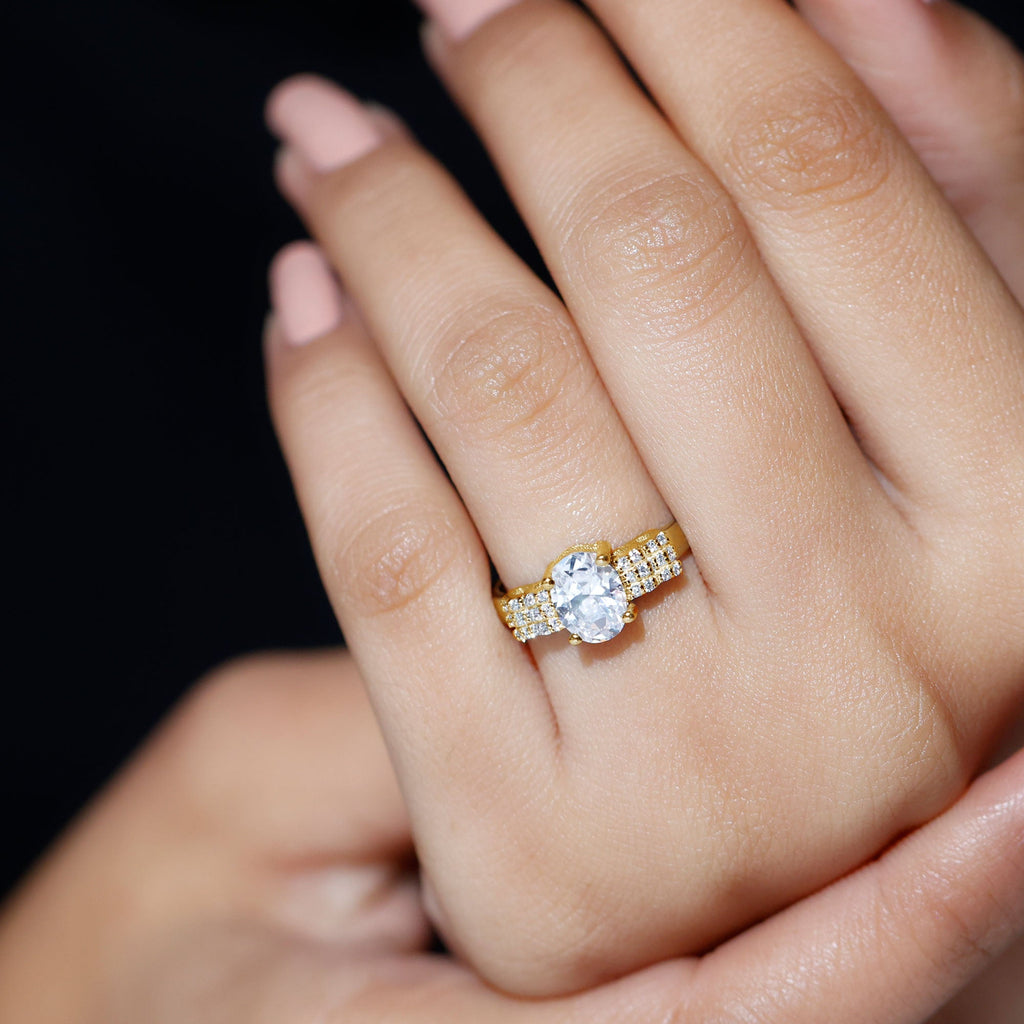 Certified 1.2 Carat Oval Lab Grown Diamond Designer Engagement Ring