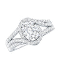 Certified 1.2 Carat Oval Lab Grown Diamond Split Shank Engagement Ring