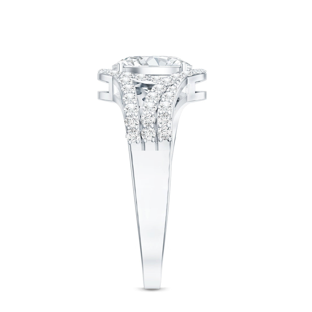 Certified 1.2 Carat Oval Lab Grown Diamond Split Shank Engagement Ring