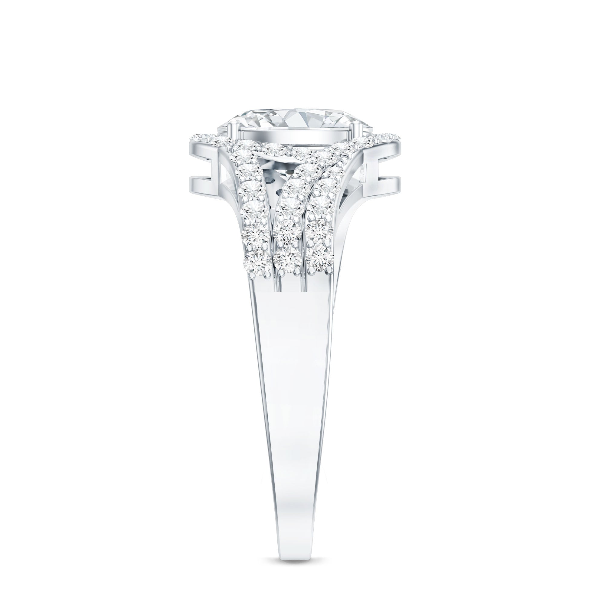 Certified 1.2 Carat Oval Lab Grown Diamond Split Shank Engagement Ring