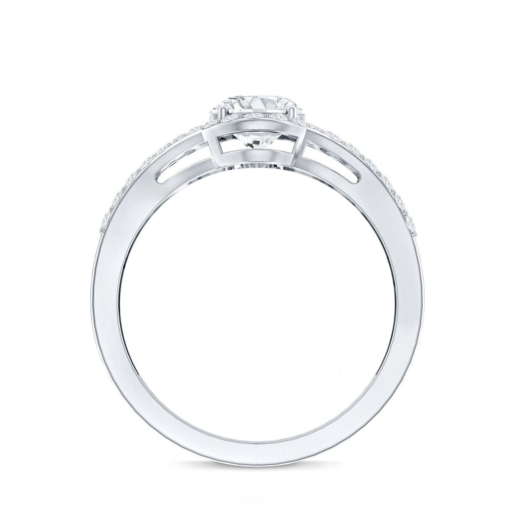 Certified 1.2 Carat Oval Lab Grown Diamond Split Shank Engagement Ring