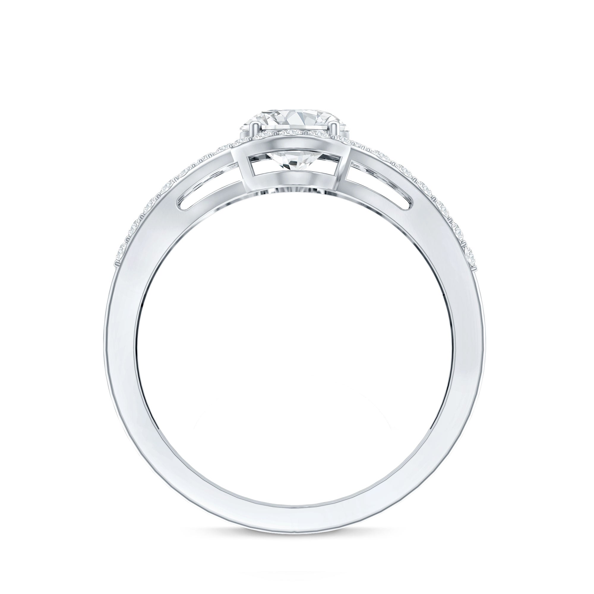 Certified 1.2 Carat Oval Lab Grown Diamond Split Shank Engagement Ring