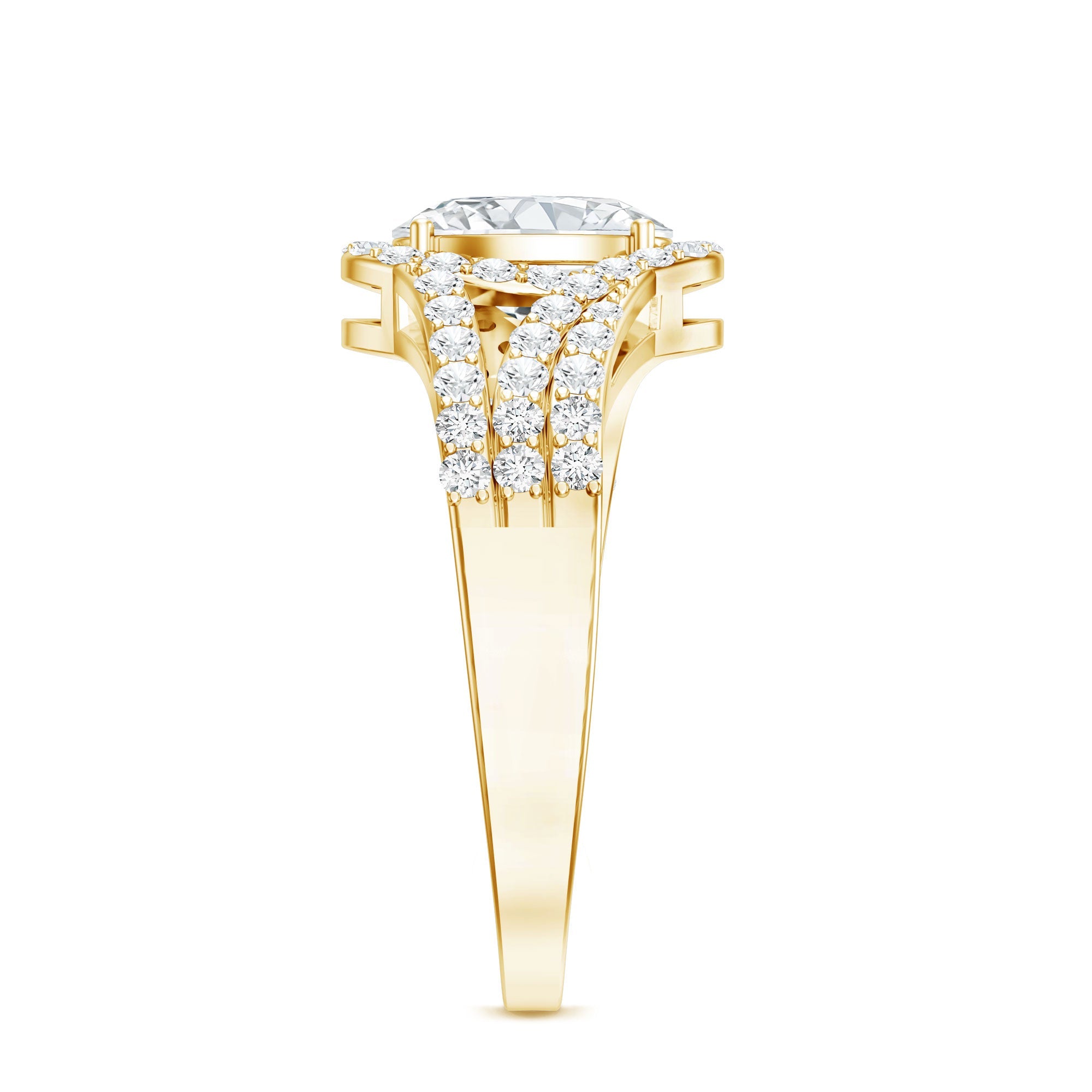 Certified 1.2 Carat Oval Lab Grown Diamond Split Shank Engagement Ring