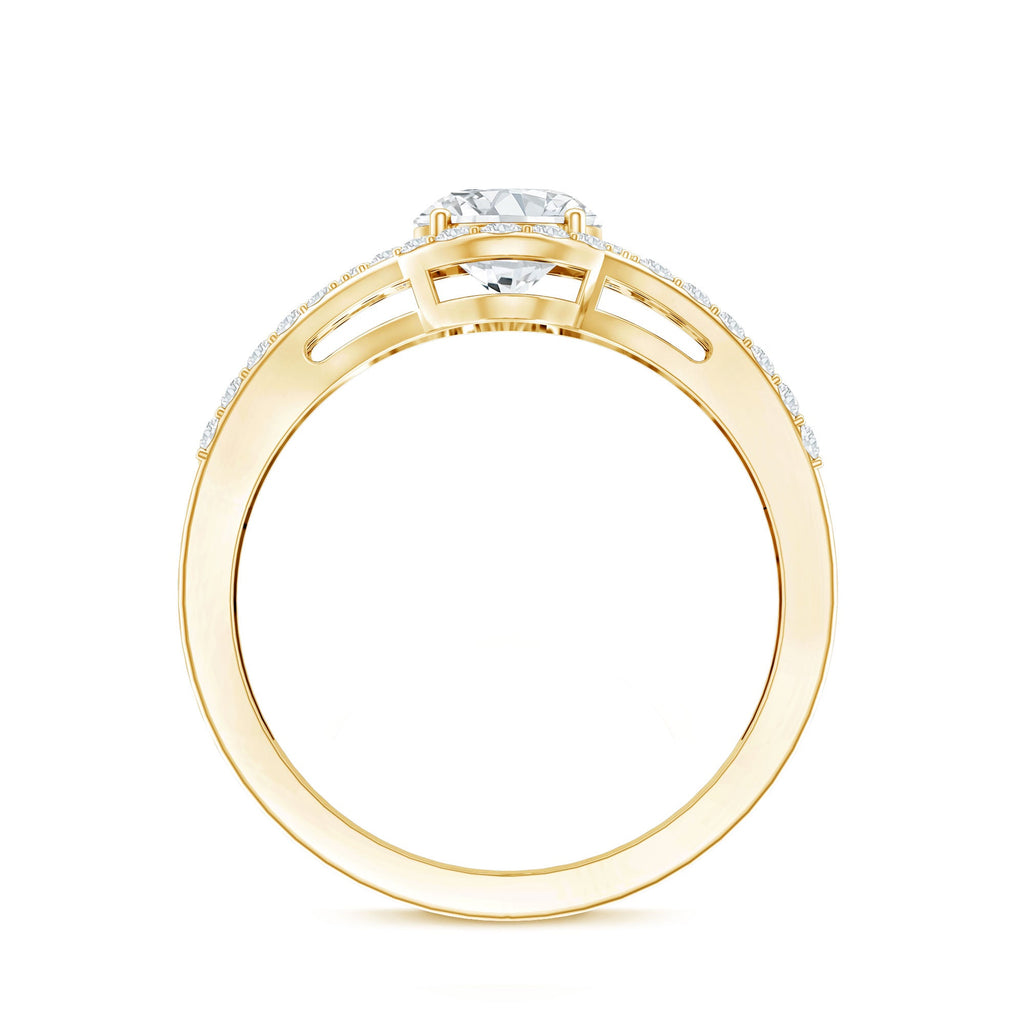 Certified 1.2 Carat Oval Lab Grown Diamond Split Shank Engagement Ring