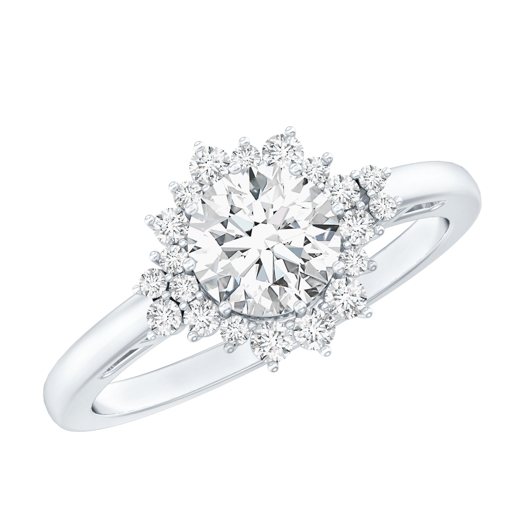 0.9 Carat Certified Lab Grown Diamond Halo Engagement Ring