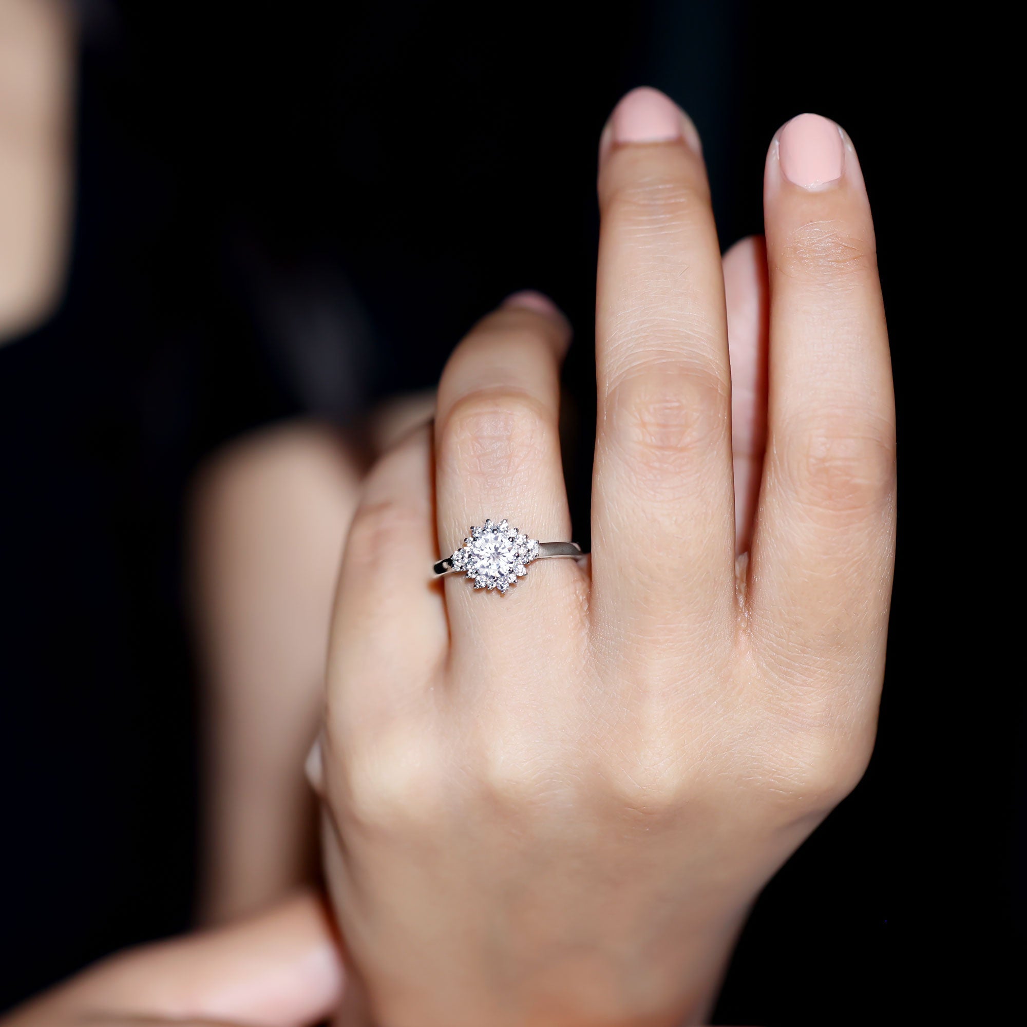 0.9 Carat Certified Lab Grown Diamond Halo Engagement Ring