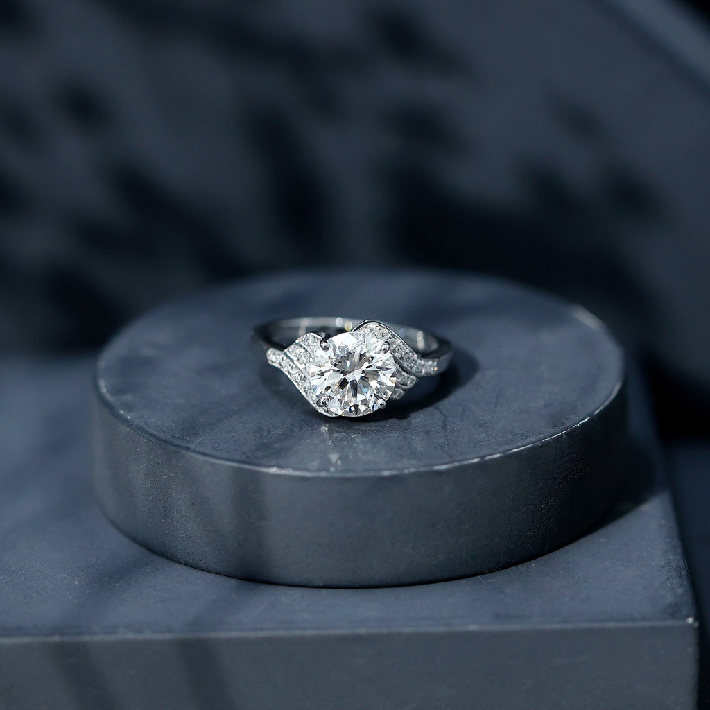 Certified 2 Carat Lab Grown Diamond Unique Engagement Ring