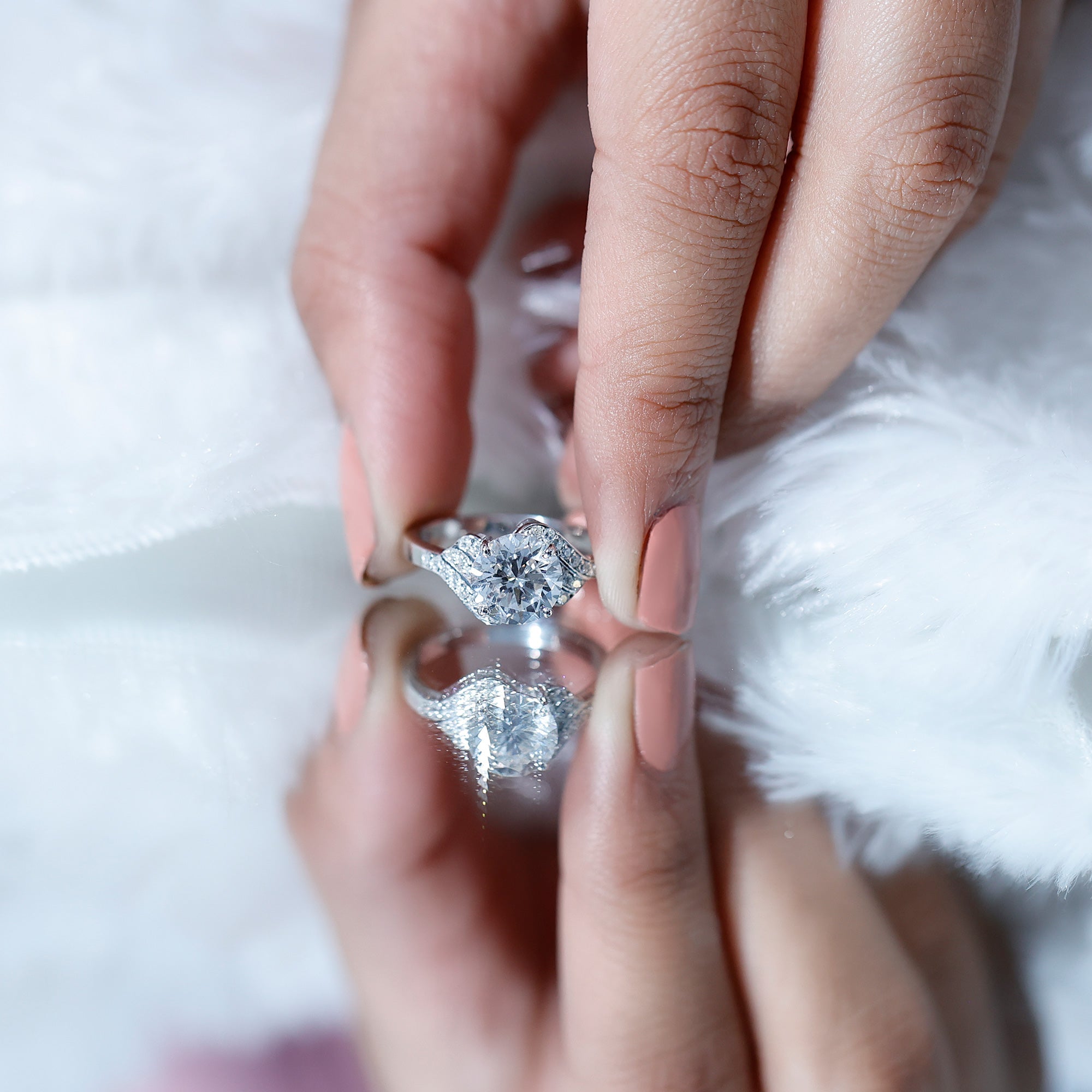 Certified 2 Carat Lab Grown Diamond Unique Engagement Ring