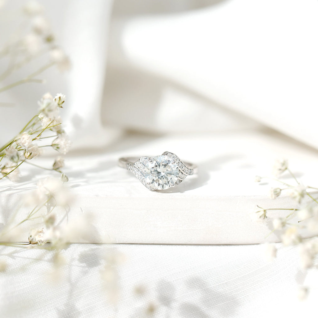 Certified 2 Carat Lab Grown Diamond Unique Engagement Ring