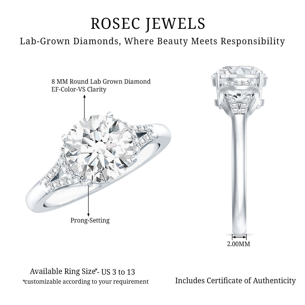 Certified 2 Carat Lab Grown Diamond Solitaire Engagement Ring for Her