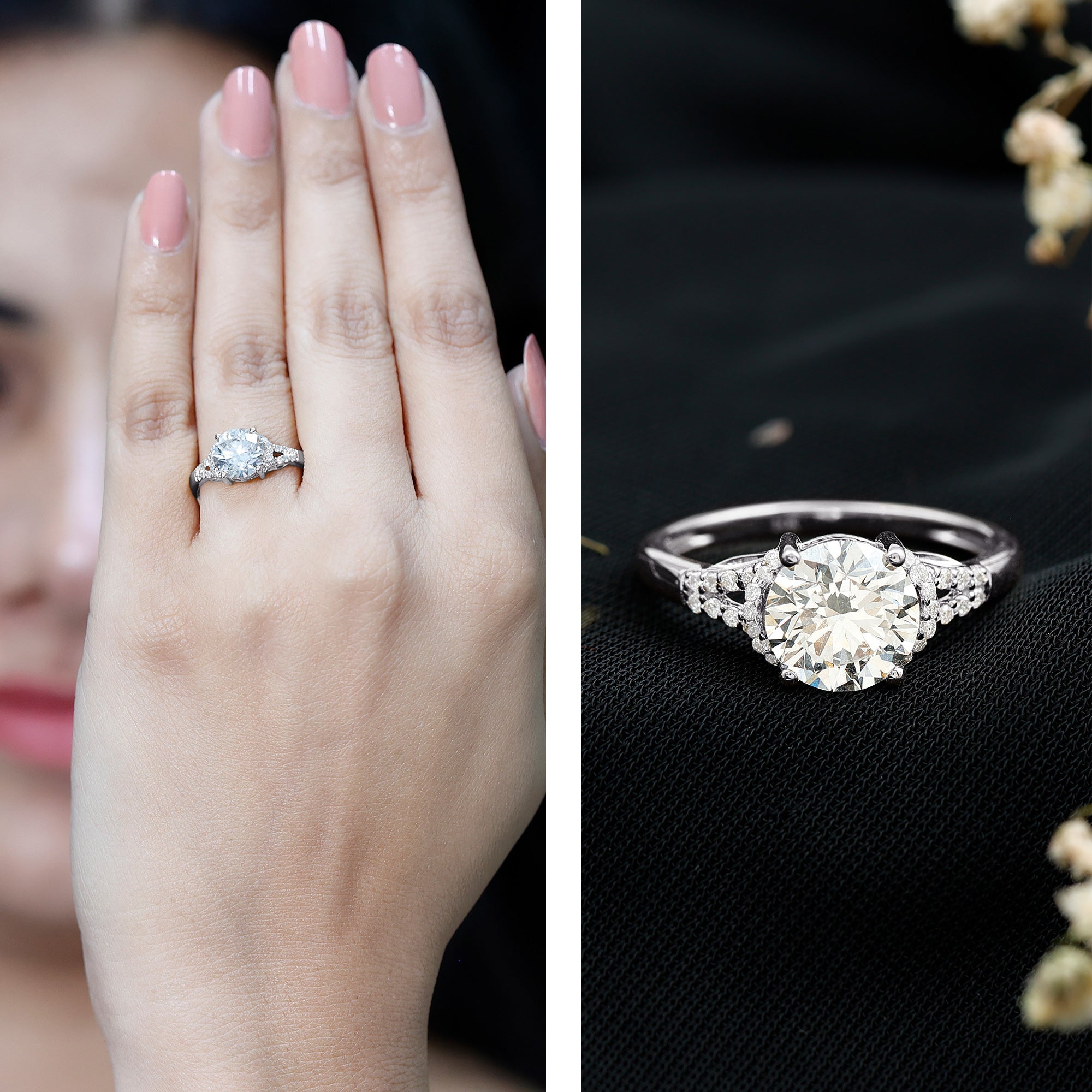 Certified 2 Carat Lab Grown Diamond Solitaire Engagement Ring for Her