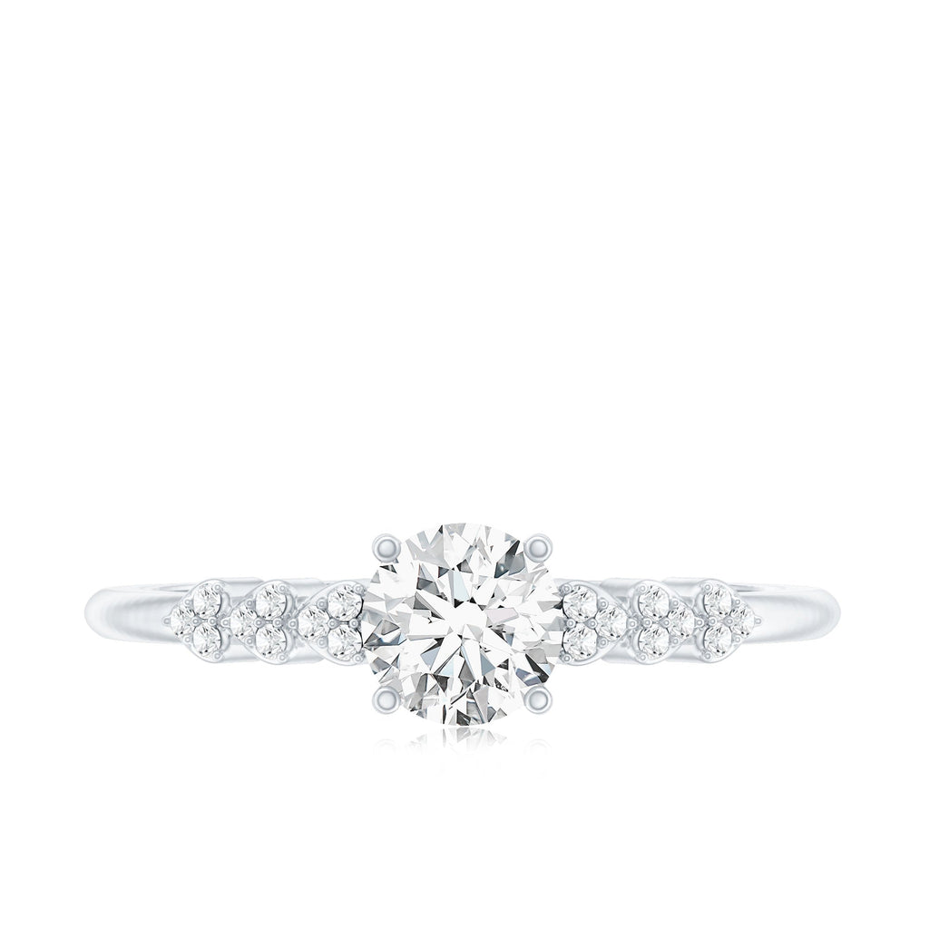 Certified 0.4 Carat Lab Grown Diamond Designer Engagement Ring