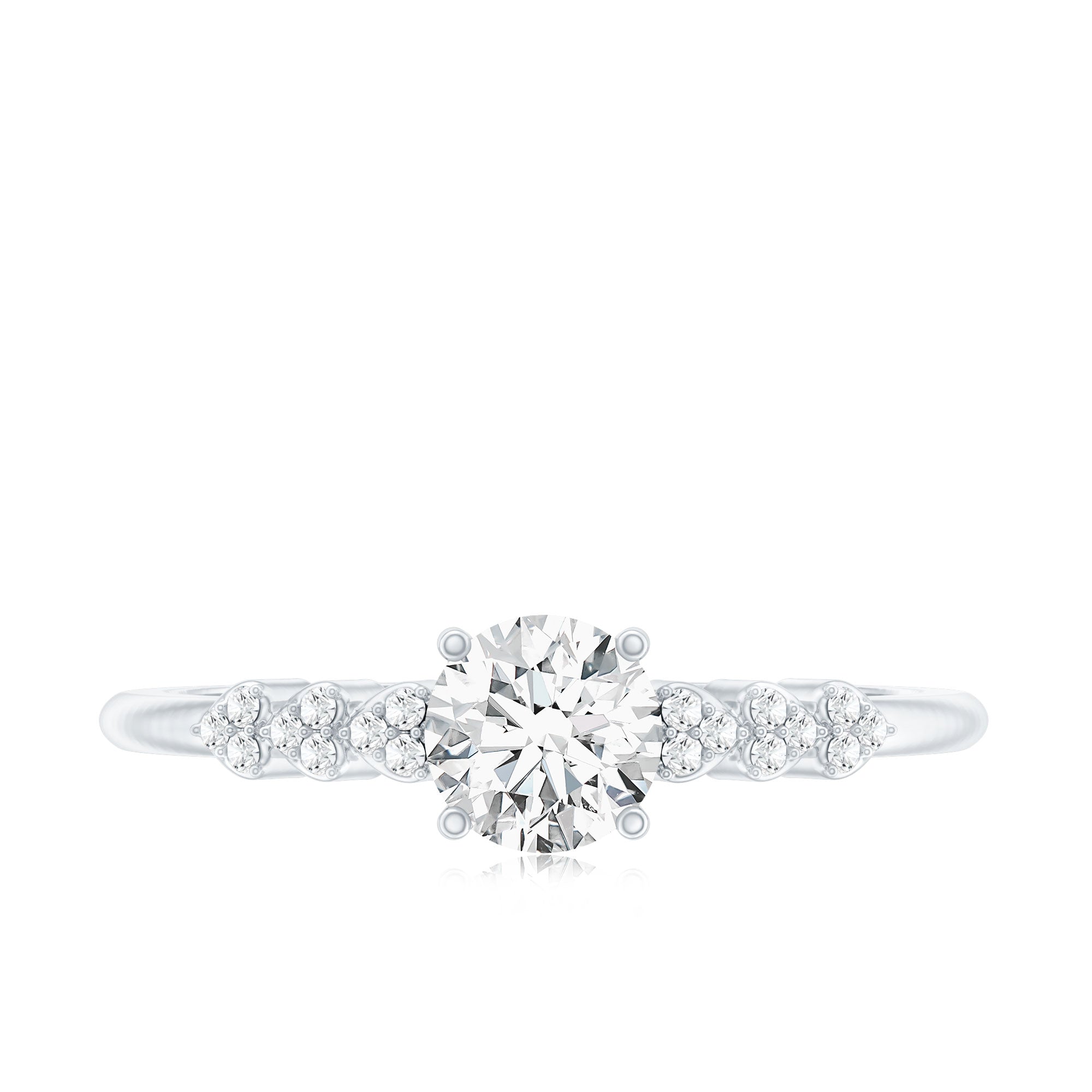 Certified 0.4 Carat Lab Grown Diamond Designer Engagement Ring