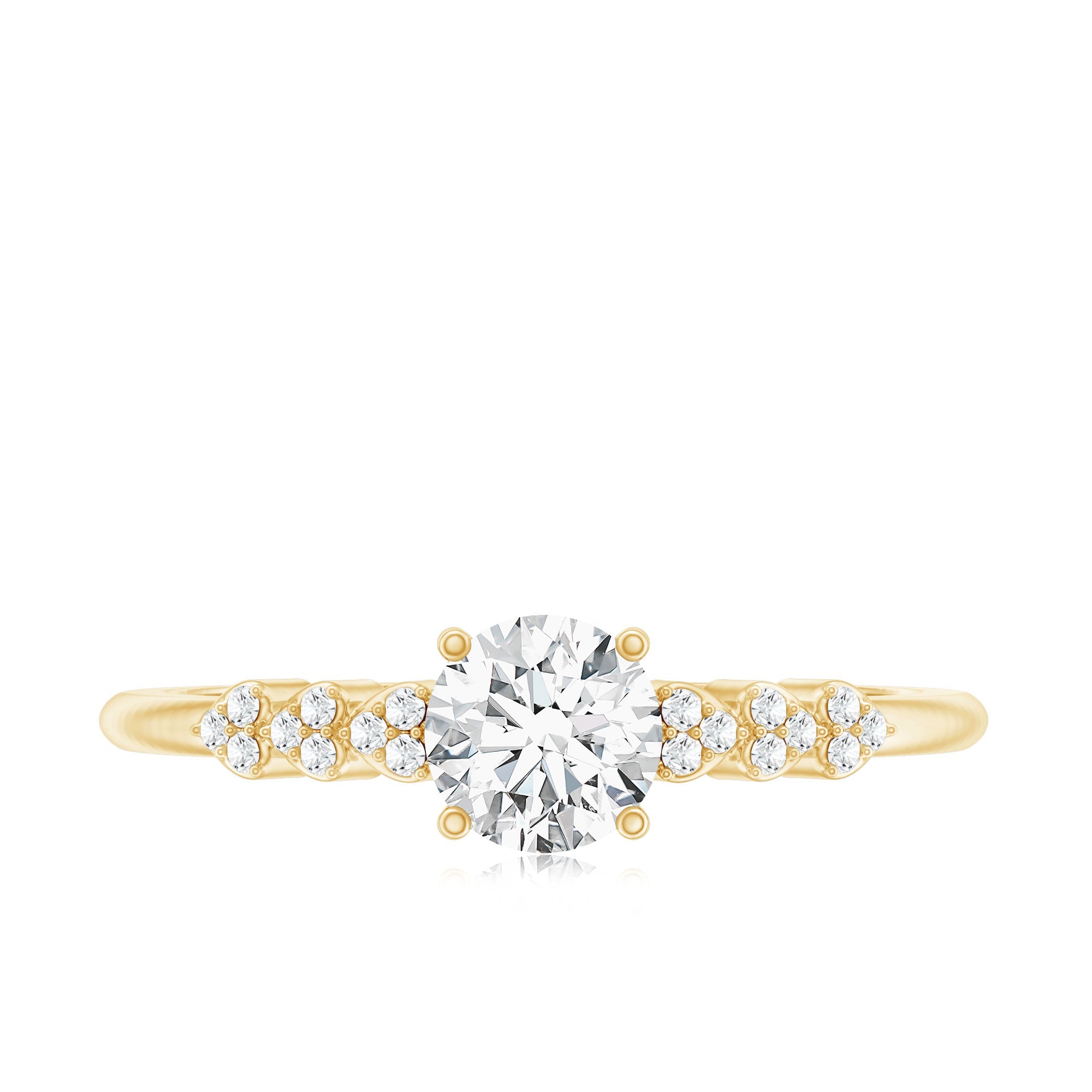 Certified 0.4 Carat Lab Grown Diamond Designer Engagement Ring