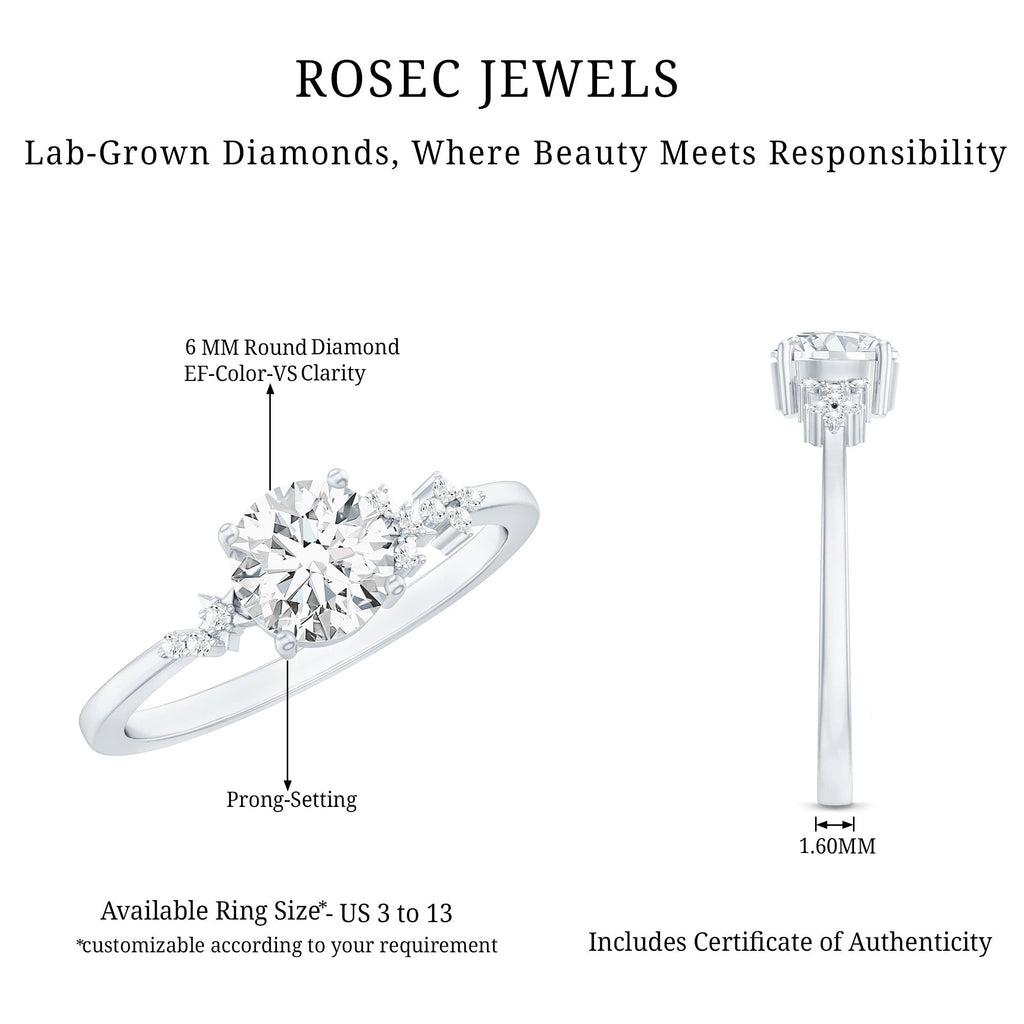 0.9 Carat Lab Grown Diamond Solitaire Engagement Ring